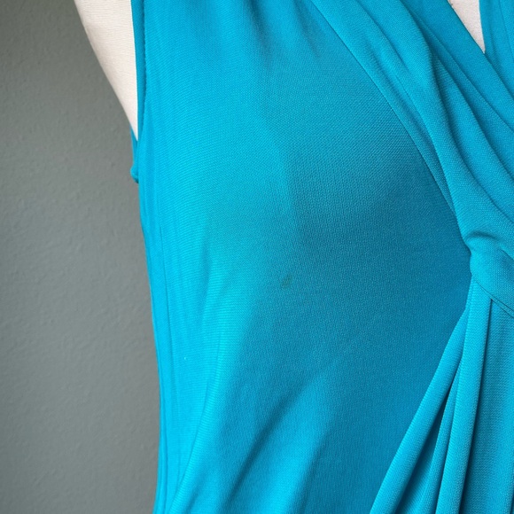 Diane Von Furstenberg Turquoise Sleeveless Midi Dress - Picture 2 of 4